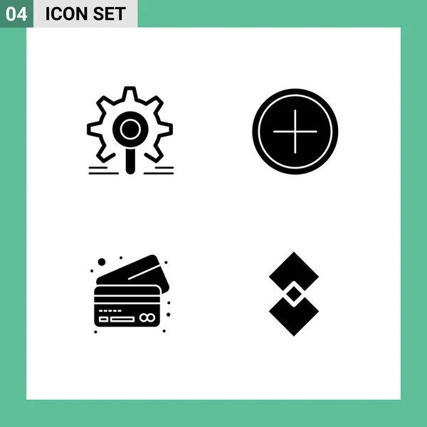 Iconos Creativos Signos Símbolos Modernos Del Motor Además Investigación Círculo — Archivo Imágenes Vectoriales