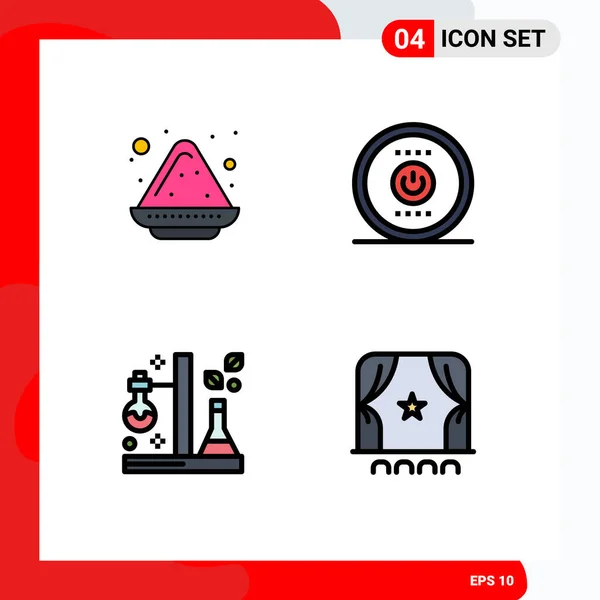 Conjunto Icones Modernos Símbolos Sinais Para Placa Cor Frasco Energia —  Vetores de Stock