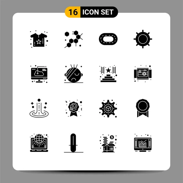 Universal Solid Glyphs Set Pour Installation Applications Web Mobiles Ordinateur — Image vectorielle