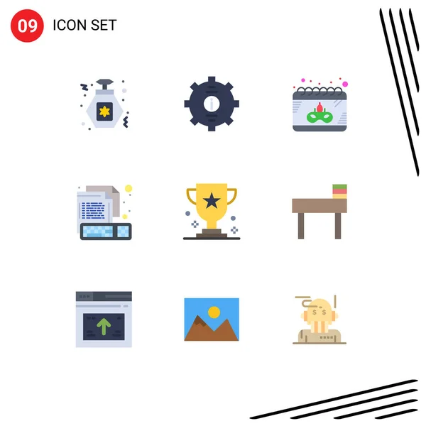 Thematic Vector Flat Colors Editable Symbols Award Keyboard Calendar Creative — Stockový vektor