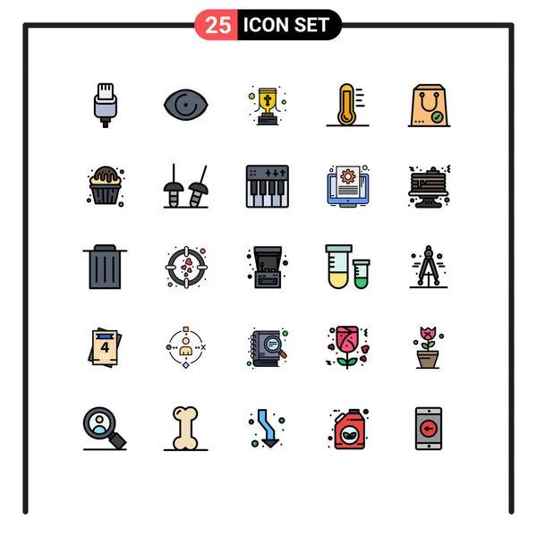 Conjunto Iconos Interfaz Usuario Moderna Símbolos Signos Para Comprobar Medio — Vector de stock