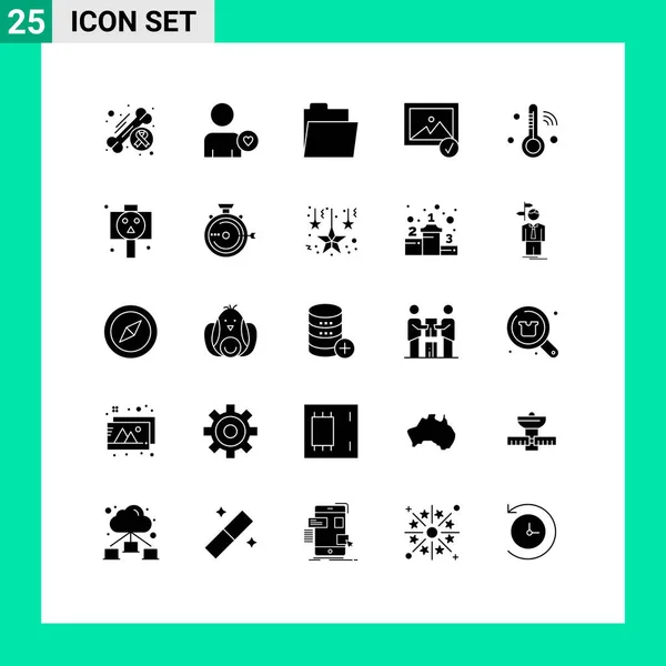 Творческие Иконы Современные Знаки Символы Термометра Iot Файлы Интернет Вещей — стоковый вектор