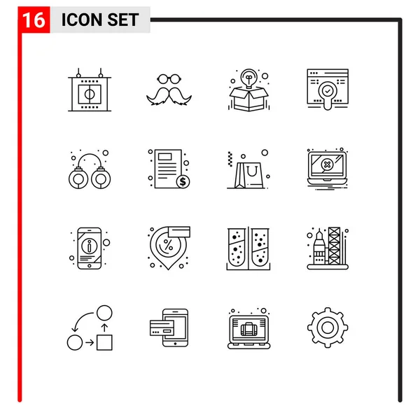 由16个犯罪 提供可编辑向量设计元素的分隔符和符号组成的小组 — 图库矢量图片