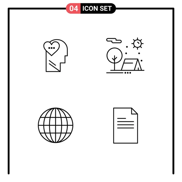 Universal Icon Symbols Group Modern Filledline Flat Cores Sentimentos Globo — Vetor de Stock