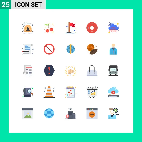 Universal Icon Symbols Group Modern Flat Colors Digital Cloud Location — Stockový vektor