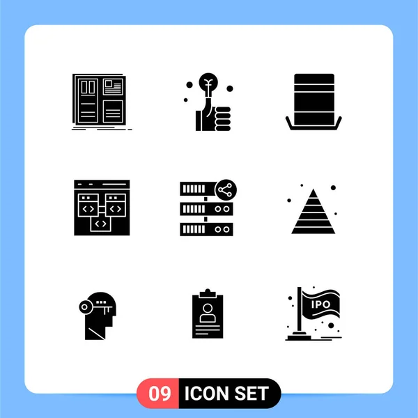 Iconos Creativos Signos Símbolos Modernos Desarrollo Codificación Inteligente Navegador Sombrero — Vector de stock