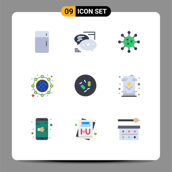 Universal Icon Symbols Group Modern Flat Colors Marketing Παγκόσμια Μηνύματα — Διανυσματικό Αρχείο