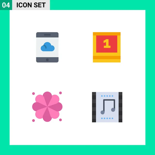 Pack Iconos Planos Creativos Respaldo Elemento Tablero Escuela Concierto Elementos — Vector de stock