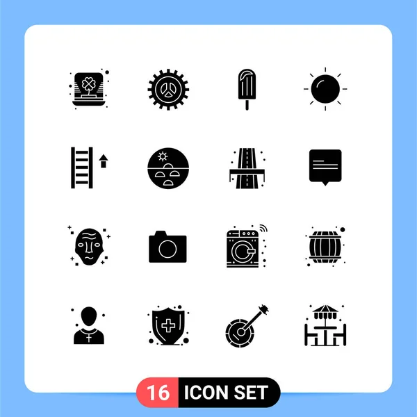 Thematic Vector Solid Glyphs Editable Symbols Vacation Summer Web Design — 스톡 벡터