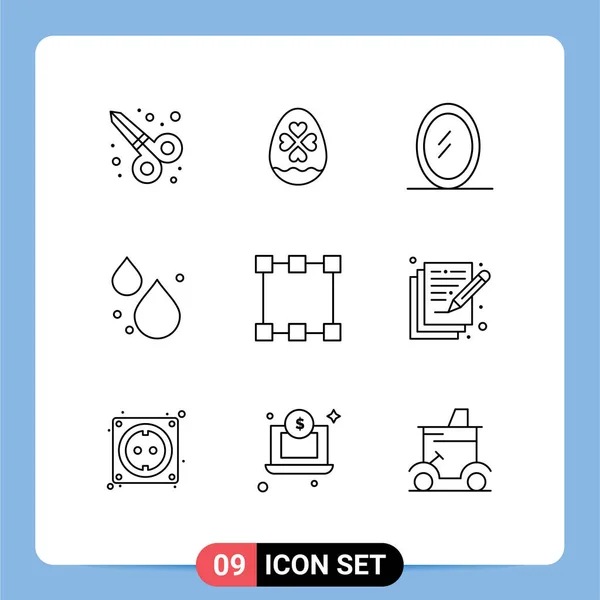 Stock Vector Icon Pack Mit Zeilenzeichen Und Symbolen Für Kunst — Stockvektor