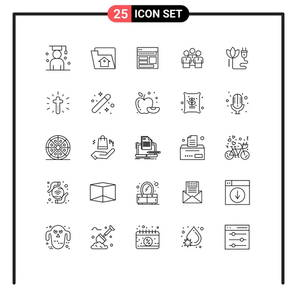 25创意图标商业 企业可编辑向量设计元素的现代符号和符号 — 图库矢量图片