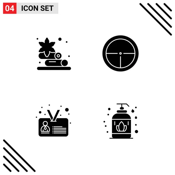Universal Solid Glyphs Set Web Mobile Applications Towel Identification Army — 스톡 벡터