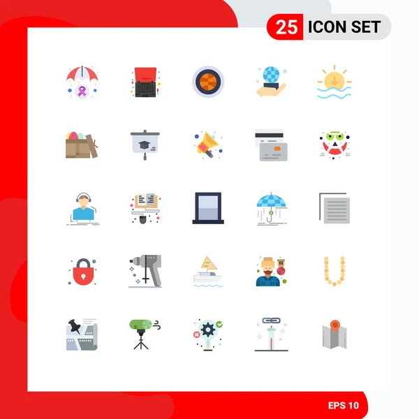 Paquete Iconos Vectoriales Signos Símbolos Línea Para Red Mundo Oferta — Vector de stock