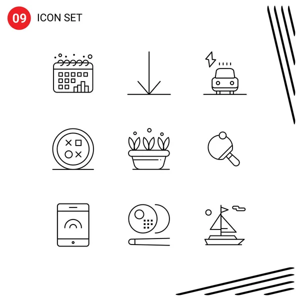 Universal Icon Symbols Grupo Esquemas Modernos Planta Crecimiento Eléctrico Forma — Archivo Imágenes Vectoriales