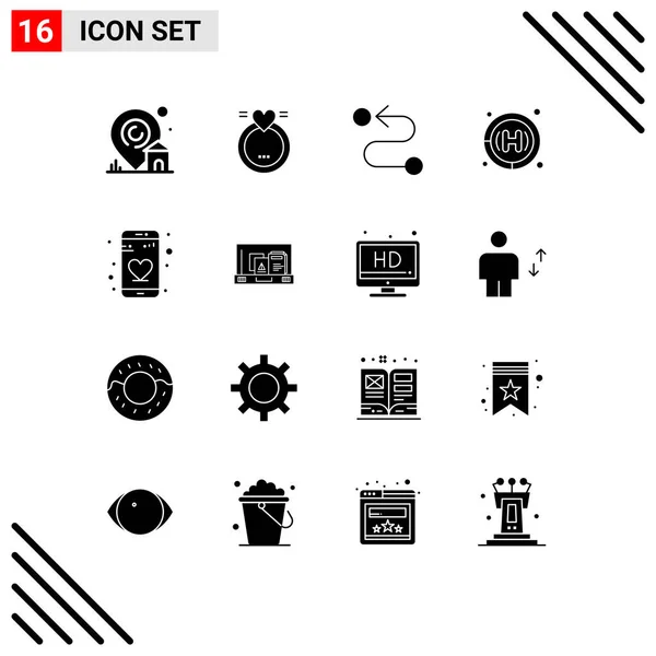 Creative Icons Modern Signs Symbols Presentation Dating Destination App Health — Stock Vector