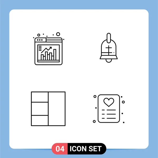 Theematic Vector Filledline Flat Colors Editable Symbols Window Wireframe Chart — Wektor stockowy