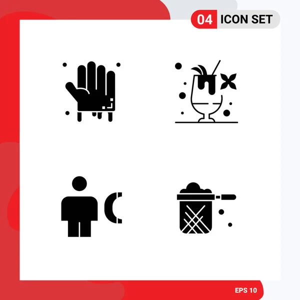 Pictogram Set Simple Solid Glyphs Bloody Call Scary Drink Info — Stock Vector
