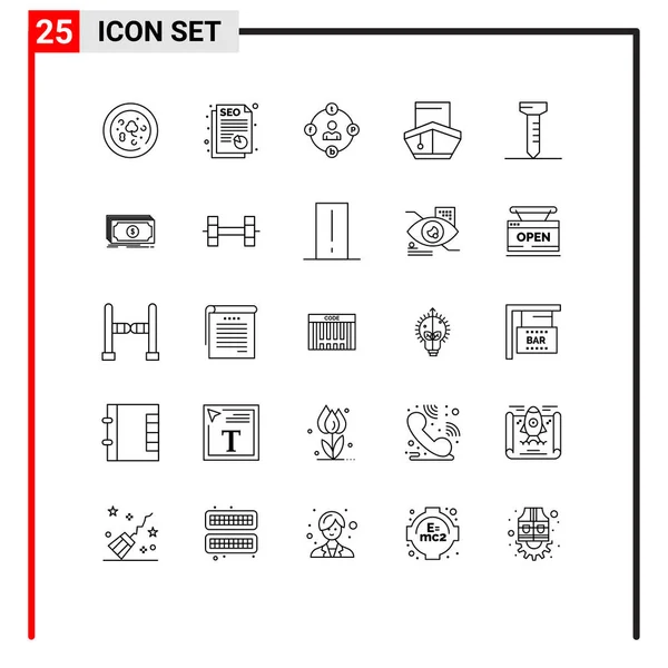 25行符号和符号 用于尖峰 可填充向量设计元素 — 图库矢量图片