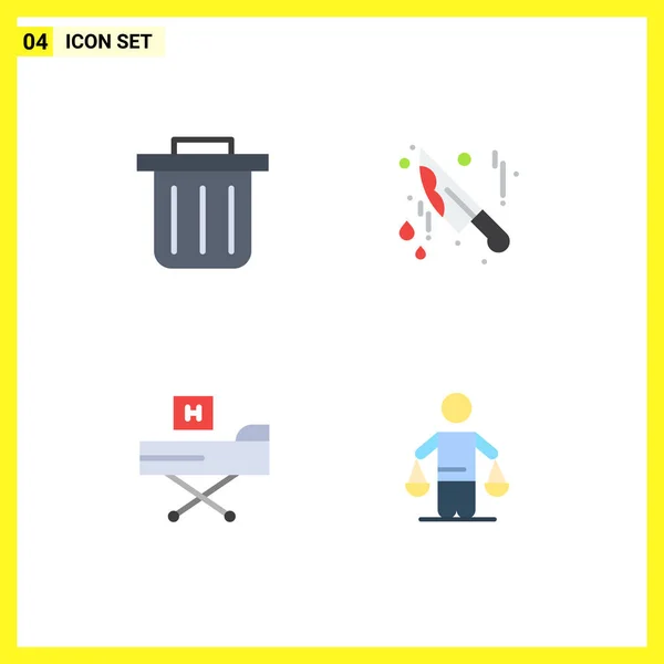User Interface Pack Basic Flat Icons Recycling Bin Patent Knife — Stock Vector