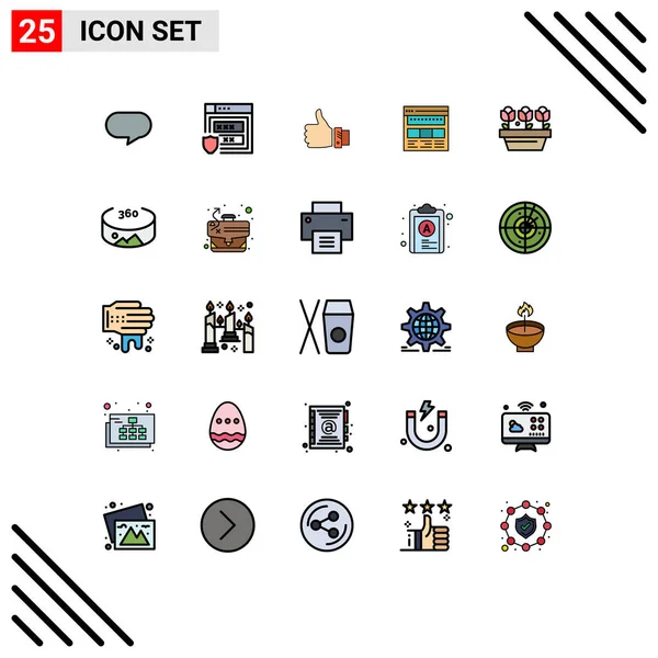Conjunto Iconos Interfaz Usuario Moderna Símbolos Signos Para Página Negocio — Vector de stock
