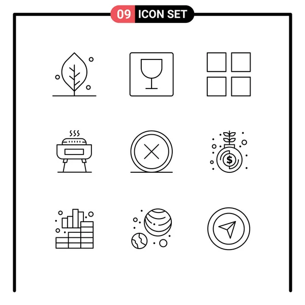 Stock Vector Icon Pack Van Line Signs Symbolen Voor Verwijderen — Stockvector