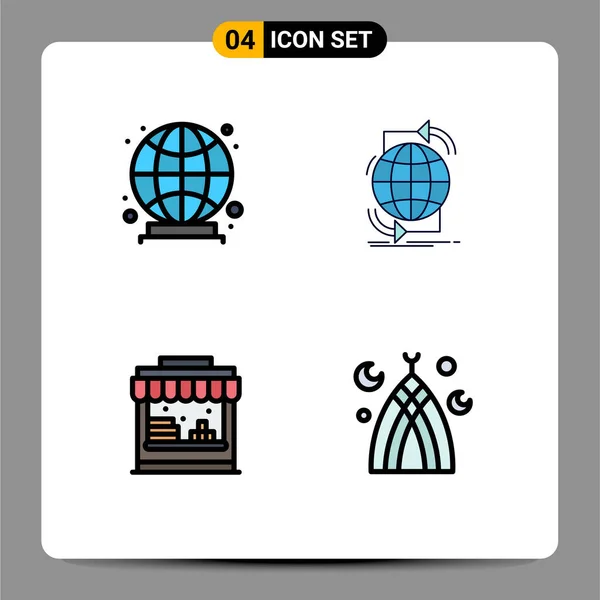 Creative Icons Modern Signs Symbols Global Water Connectivity Network Islamic — Stock Vector