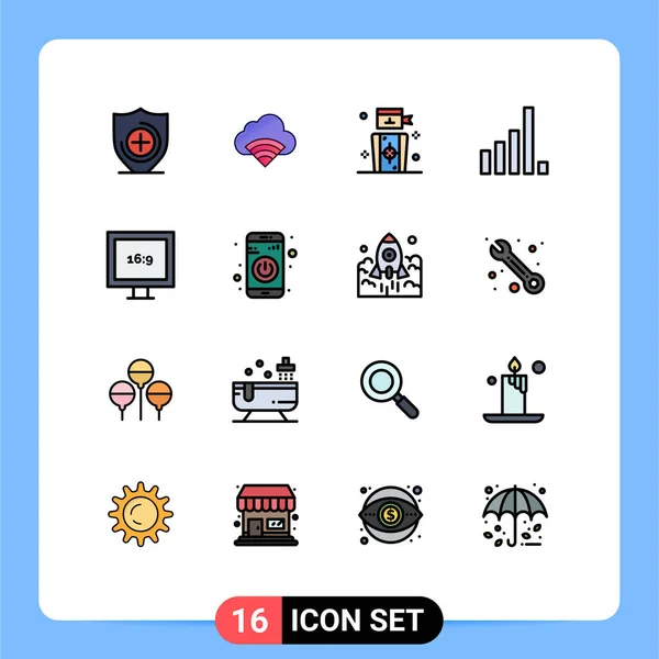 Set Von Modernen Symbolen Symbole Zeichen Für App Anzeige Ziel — Stockvektor