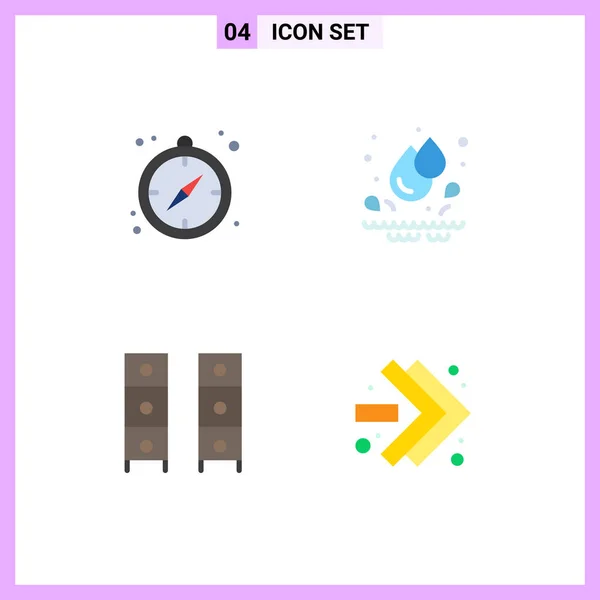 Benutzeroberfläche Flaches Icon Pack Moderner Zeichen Und Symbole Für Zelten — Stockvektor