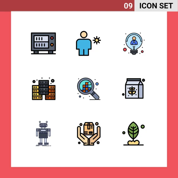 Stock Vector Icon Pack Mit Zeilenzeichen Und Symbolen Für Pixel — Stockvektor