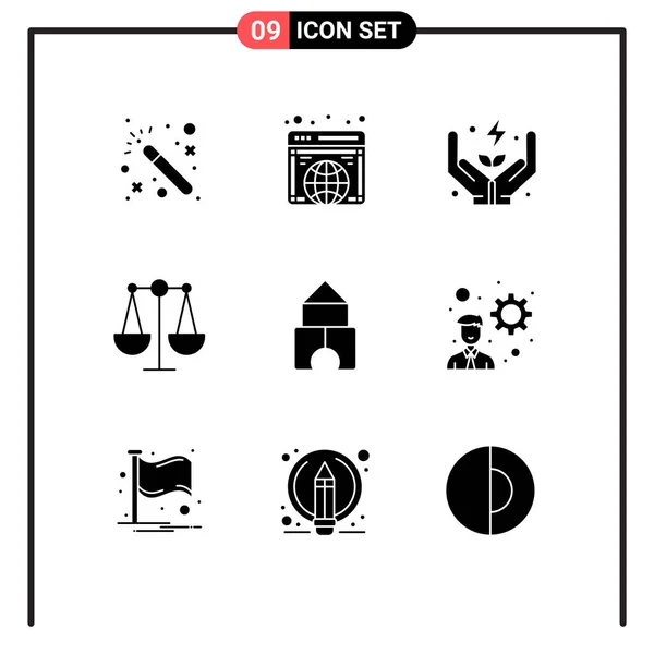 Set Modern Icons Símbolos Sinais Para Desenvolvedor Construtor Energia Construção — Vetor de Stock