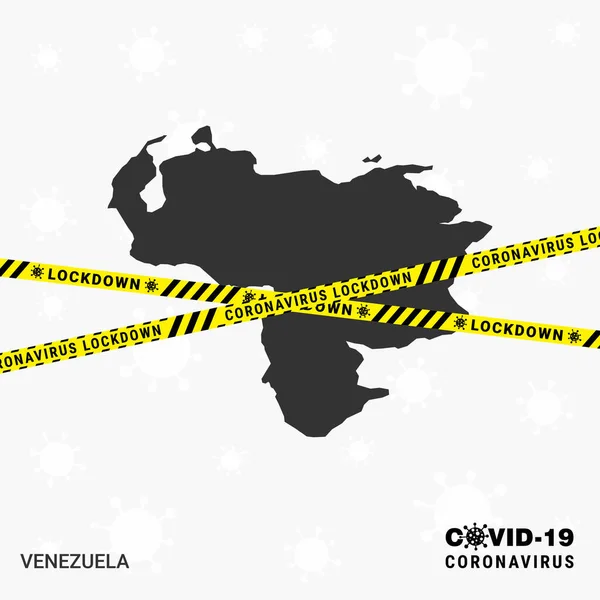 Mapa Del País Venezolano Plantilla Bloqueo Para Pandemia Coronavirus Para — Vector de stock
