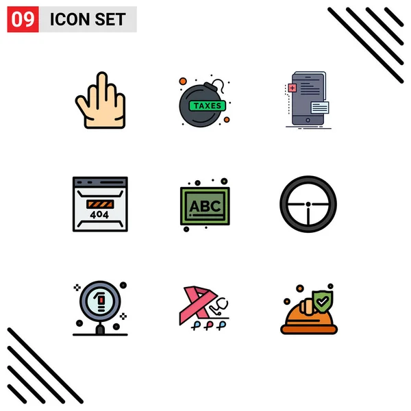Stock Vector Icon Pack Znaków Symboli Linii Dla Abc Strona — Wektor stockowy
