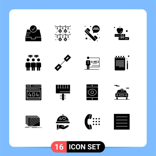 Mobile Interface Solid Glyph Set Pictograms Connection Team Taxi Call — Stockový vektor