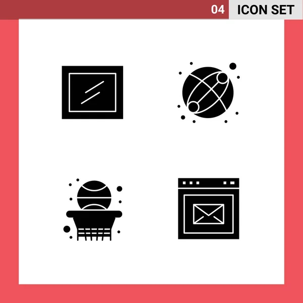 Interface Usuário Solid Glyph Pack Modern Signs Symbols Interior Browser — Vetor de Stock