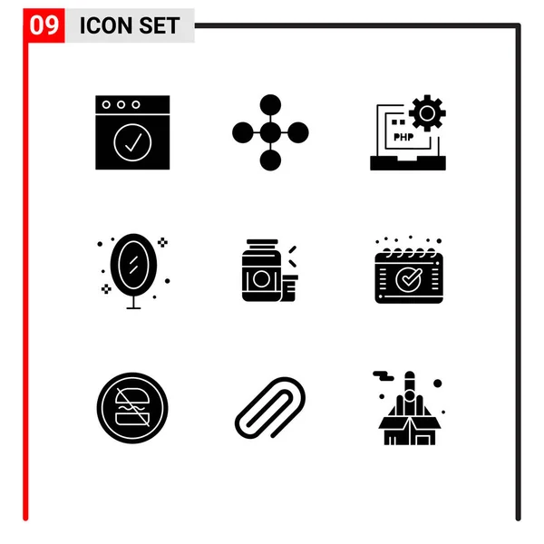 9健美 可编辑矢量设计元素的通用实体标志 — 图库矢量图片
