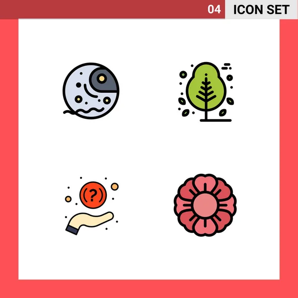 Stock Vector Icon Pack Line Segni Simboli Lontano Aiuto Pianeta — Vettoriale Stock