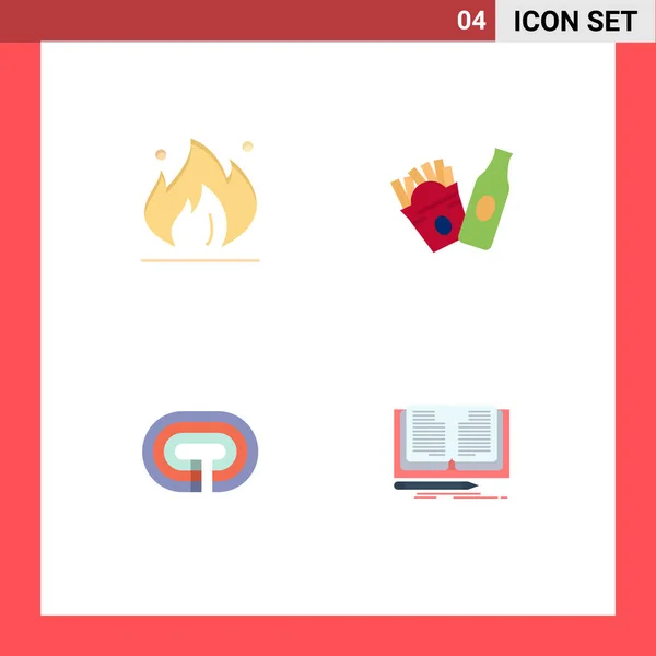 Flat Icon Concept Pour Sites Web Mobile Applications Feu Surface — Image vectorielle