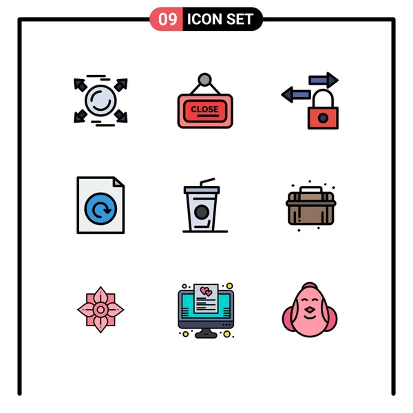 Universal Icon Symbols Group Modern Filledline Flat Colores Mecánicos Taza — Archivo Imágenes Vectoriales