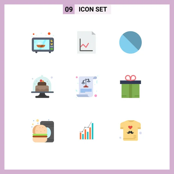 Stock Vector Icon Pack Líneas Signos Símbolos Para Justicia Equilibrio — Vector de stock