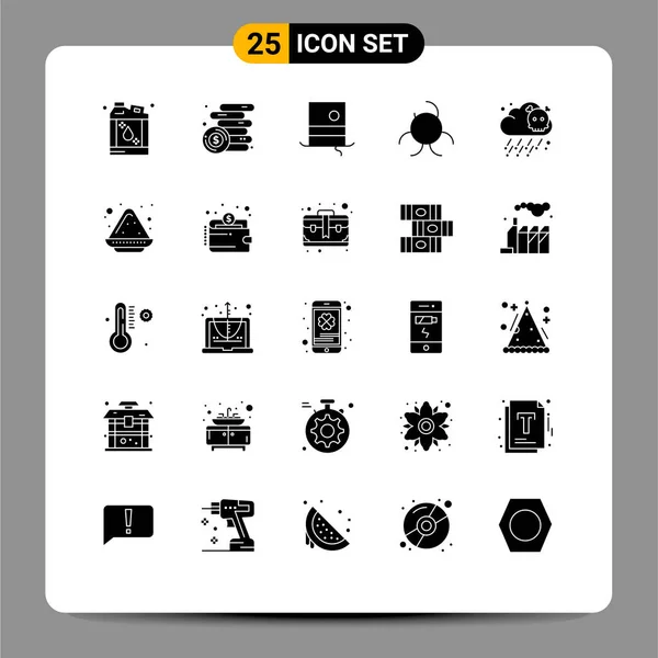 Pictogram Set Simple Solid Glyphs Color Plate Poisonous Fashion Gas — 스톡 벡터