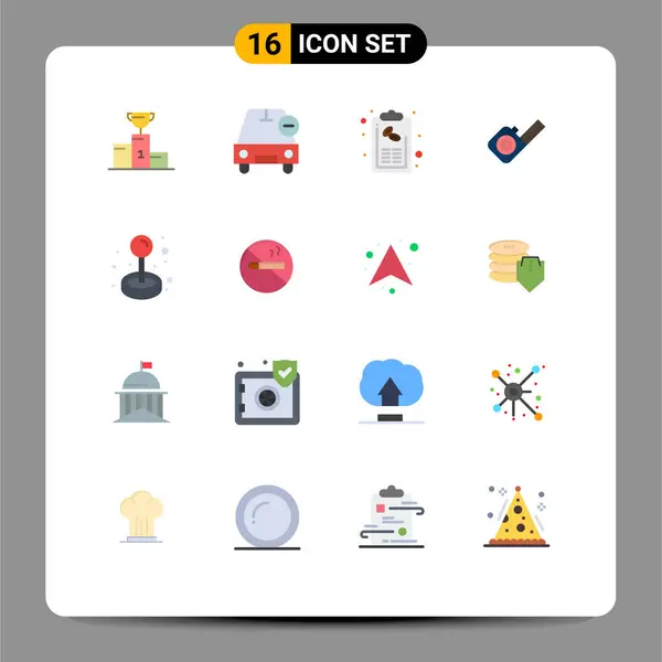 Interface Utilisateur Couleur Plate Pack Signes Symboles Modernes Ruban Adhésif — Image vectorielle