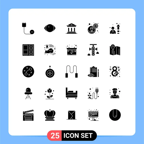 Universal Icon Symbols Group Modern Solid Glyphs Efficiency Business Man — Vetor de Stock