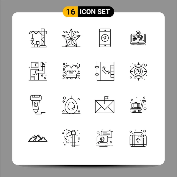 Set Modern Icons Symbols Signs Gunman Story Application Novel Book — Stock Vector