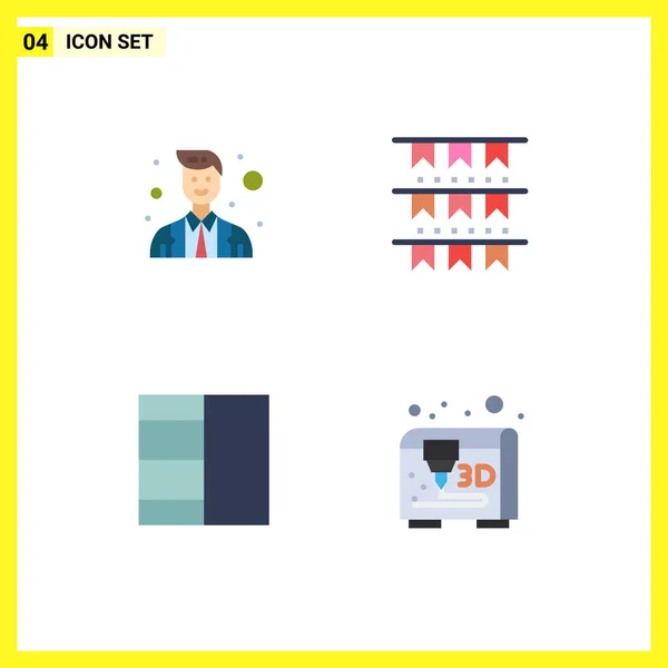 User Interface Pack Basic Flat Icons Officer Layout Police Decoration — Stock Vector
