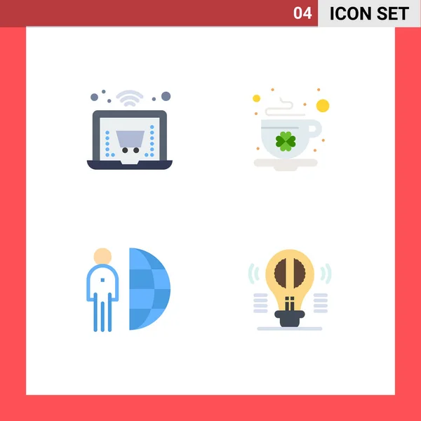 Set Modern Icons Symbols Signs Online Outsource Coffee Day Staff — Stock Vector