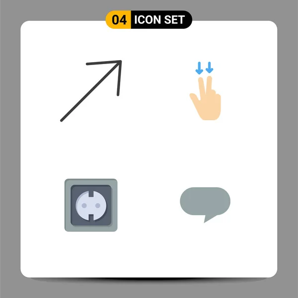 Universal Flat Icon Signs Symbole Für Pfeil Stromversorgung Finger Elektrik — Stockvektor