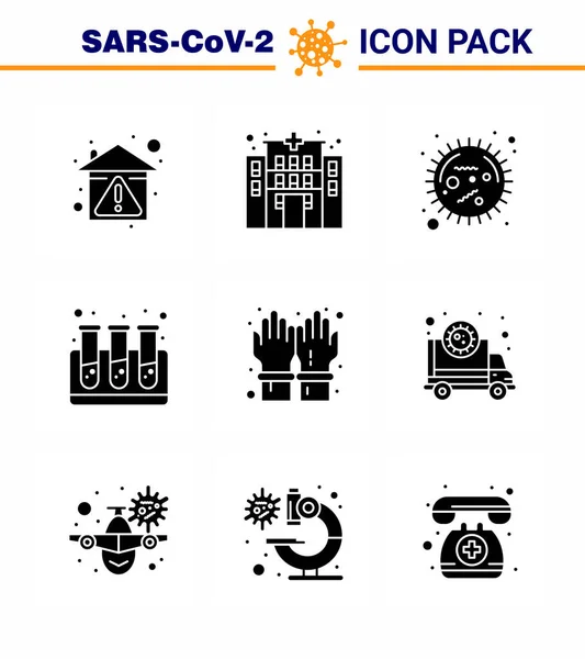 Simple Set Covid Protection Blue Icon Pack Icon Included Hand — Stock Vector