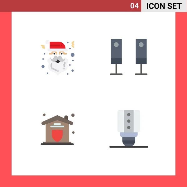 Paquete Iconos Vectores Stock Signos Símbolos Línea Para Navidad Protección — Vector de stock