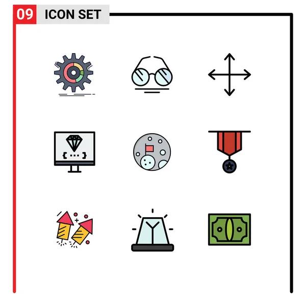 Icône Vectorielle Stock Paquet Signes Symboles Ligne Pour Programmer Développer — Image vectorielle