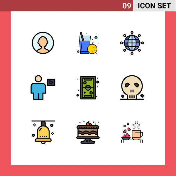 Conjunto Iconos Interfaz Usuario Moderna Signos Para Juegos Video Conexiones — Vector de stock